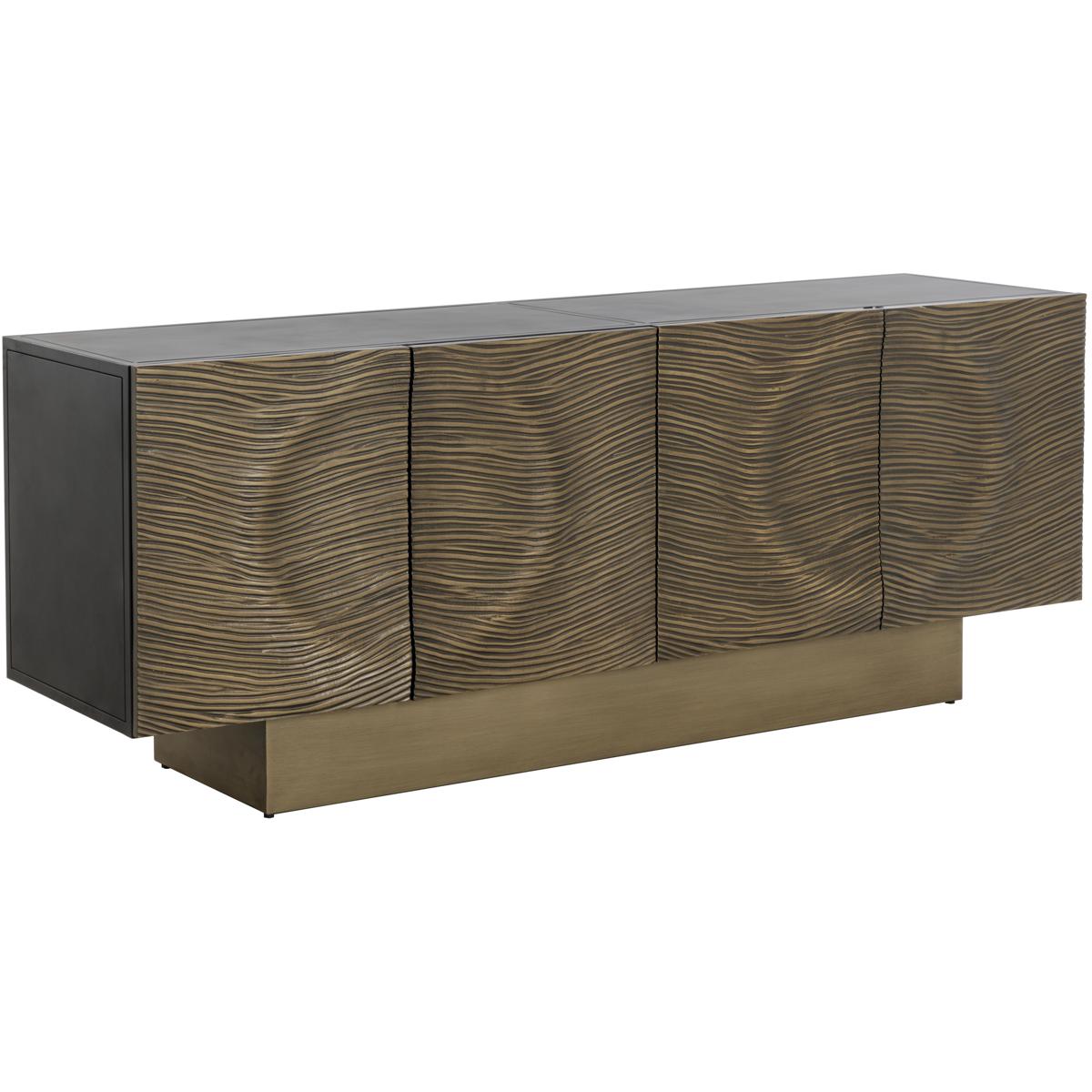 SUNPAN 111817 Dharkan 71.75 X 18 inch Black / Antique Brass Sideboard